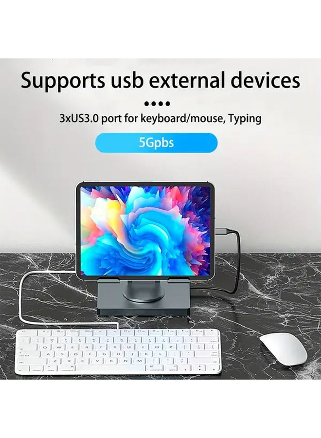 8 In 1 Docking Station With 360 Stand 4K 60Hz Ethernet PD 100W Charging - Image 5